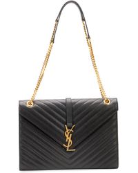 Saint laurent Monogram Medium Matelasse Leather College Bag in ...