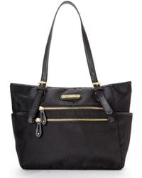Women S Franco Sarto Bags Franco Sarto Black Class Act Fabric Tote Lyst