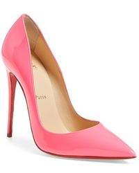 Christian louboutin Uptown Patent-Leather Pointed-Toe Pumps in ...