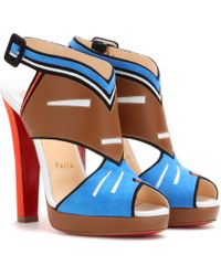 Christian louboutin Crosspiga 100 Python and Leather Sandals in ...