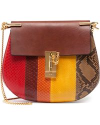 Chlo Drew Small Python And Leather Shoulder Bag in Multicolor ...