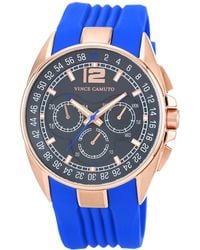 Lyst Men S Vince Camuto Watches From 95 Page 3 Vince Camuto Men S Blue Silicone Strap Watch 47mm Vc 1052blrg Lyst