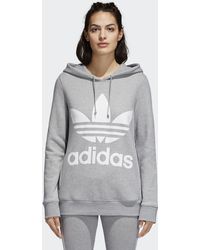 adidas Originals Oversize Trefoil Hoodie in Red Lyst adidas Originals Oversize Trefoil Hoodie in Red Lyst
