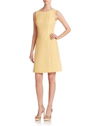 theia jacquard sleeveless dress dresses lyst