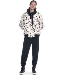 Alexander Wang Leopard Printed Silk Bomber - White