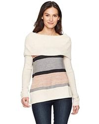 Ivanka Trump Womens Turtle Neck Textured Cold Shoulder Sweater