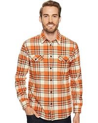 Rust Blue Quiksilver Mens Waterman Collection Wade Creek Long Sleeve Shirt