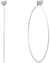 Lyst Michael Kors Whisper Medium Hoop Earrings In Metallic Michael Kors S Whisper Silver Tone Hoop Earrings One Size Lyst