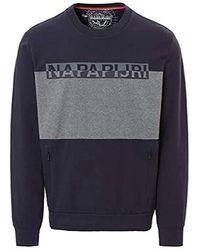 NAPAPIJRI uomo berthow Logo Crew Felpa Grigio