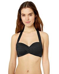 Seafolly Damen Bikinioberteil Shine On Twist Soft Cup Halter - Schwarz