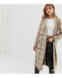 Manteau À Beige Carreaux Léger Ajusté XnwNk80OP