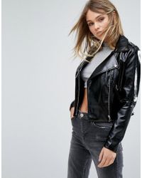 Lyst - H&M Leather Jacket in Black