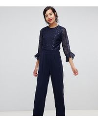Y.A.S Sheer Dot Jumpsuit - Blue