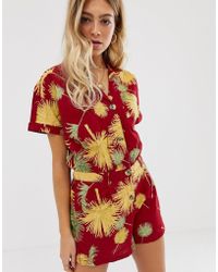 Free People Malibu Printed Playsuit - Black