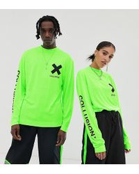 Collusion T-shirt manches longues unisexe à logo - Vert