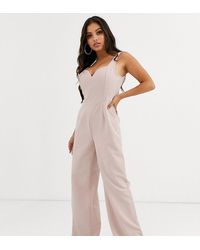 Missguided Combinaison large à encolure cœur - Rose clair