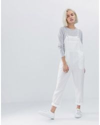 ASOS Casual Strappy Overall - White
