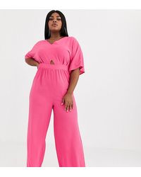 Missguided Combinaison large à manches évasées - Rose