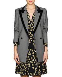 Blazé Milano Everyday Velvet-trimmed Birdseye Wool Blazer - Gray