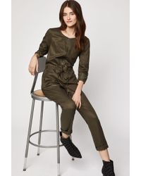 BCBGeneration Zip-front Utility Jumpsuit - Green