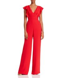 Jay Godfrey Goldwyn Flutter - Sleeve Wide - Leg Jumpsuit - Red