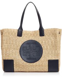 tory burch ella plaid tote