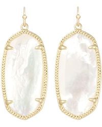 Lyst Kendra Scott Elle Black Iridescent Earrings In Blue Kendra Scott Elle Earrings Lyst