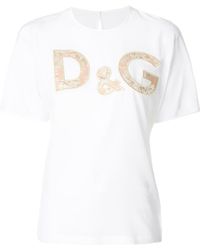 Lyst - Dolce & Gabbana Embellished Top in Red