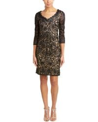 Lyst Sue Wong Taupe And Black Fl Sequined Mesh Tail Dress Sue Wong Sheath Dress Lyst