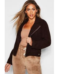 Boohoo Teddy Faux Fur Aviator - Brown