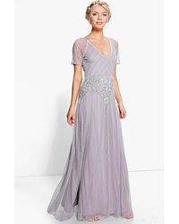 Bathsheba Waves Scoop Back Beaded Maxi Dress