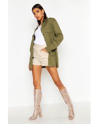 Boohoo Canvas Utility Jacket - Green