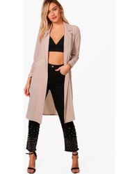 Boohoo Woven Pocket Duster - Natural