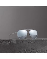 burberry trench collection round frame sunglasses