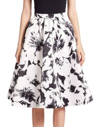 Parker Floral Satin A-line Skirt | Lyst