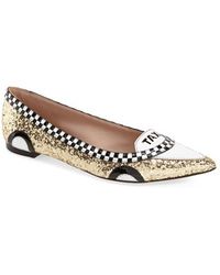 christian louboutin flats Metallic suede scalloped trim | The ...  