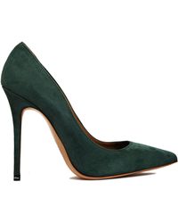 Alexander Mcqueen Skullembellished Suede Pumps in Green (emerald) | Lyst