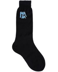 Prada Embroidered Logo Socks - Black