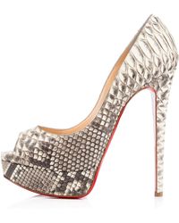 Christian louboutin Lady Daf 160 Cobra Mary Jane Pumps in Gray ...