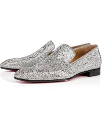 christian louboutin silver flats