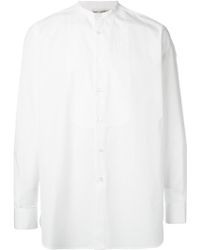 Saint Laurent Band Collar Shirt - Lyst