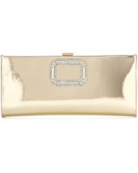 Chlo Gabrielle Metallic Clutch Bag in Gold (PALE GOLD) | Lyst