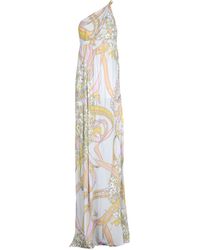 Emilio Pucci Embroidered Silk Cady Long Dress in White | Lyst
