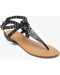 black cut out sandals