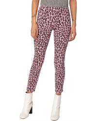 J Brand 835 Leopard Print Crop Skinny Jeans - Red