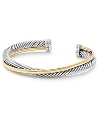 Lyst David Yurman X Crossover Cuff With Gold In Metallic David Yurman Crossover Cuff Bracelet With 18k Gold 5mm Lyst