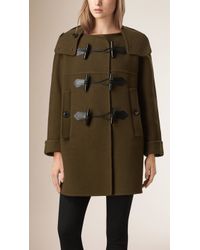 Burberry Oversize Virgin Wool Cashmere Duffle Coat Military Olive ...