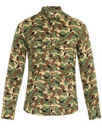 Saint Laurent Camouflage-Print Shirt - Lyst