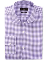 BOSS | Boss Sharp-fit Gingham Dress Shirt | Lyst