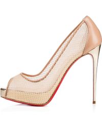 mens red spiked louboutins - Christian louboutin Guni Embellished Leather Fishnet Pumps in Gold ...